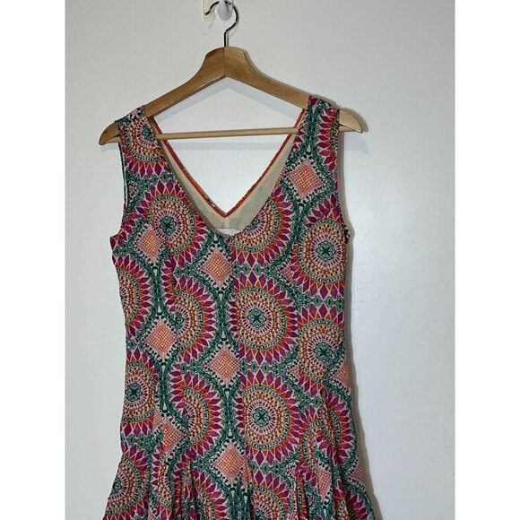 HD In Paris Anthropologie South Island Medallion Print Fit and Flare Dress Sz 6 - Picture 3 of 9